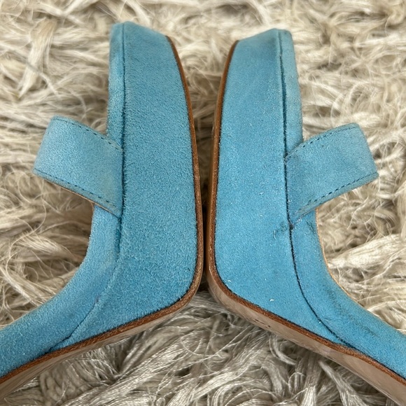 NWOB L’Agence Cecile Blue Suede Ankle Strap Platform High Heel Sandals Sz 39 US9 - Picture 8 of 11
